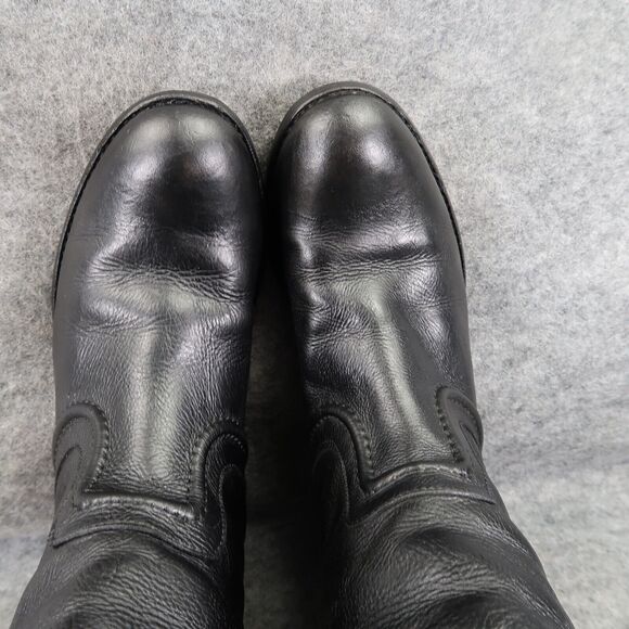Frye Boots Women 6 Melissa Trapunto Riding Leather Pull On Classic Fashion Black - Picture 13 of 16